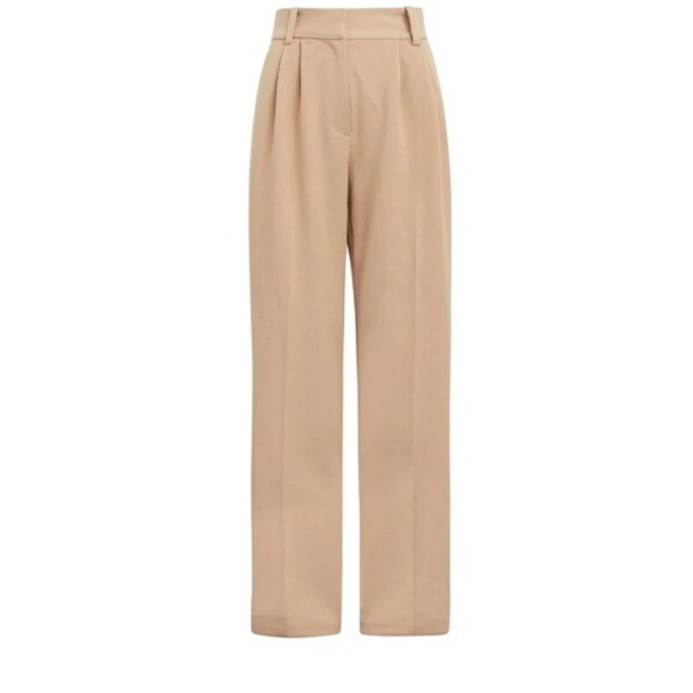 $218 Favorite Daughter The Favorite Pant Women Size 16 Beige High Rise Wide Leg - Picture 4 of 15